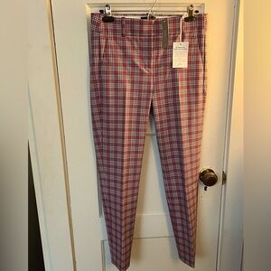 NWT J Crew pink plaid Cameron pants
